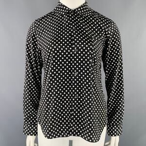 COMME des GARCONS Size L Black White Polyester Polka Dot Patch Pocket Shirt